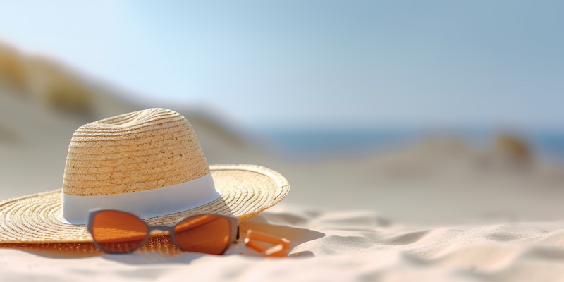 Prepare for your Vacation to Anna Maria Island Sunglasses and Beach Hat for Vacation